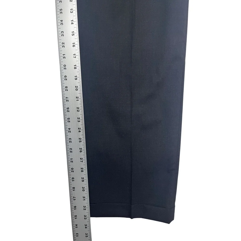 Brooks Brothers 34x33 Black Dress Suit Pants Brooksease Pleated Wool High Waist
